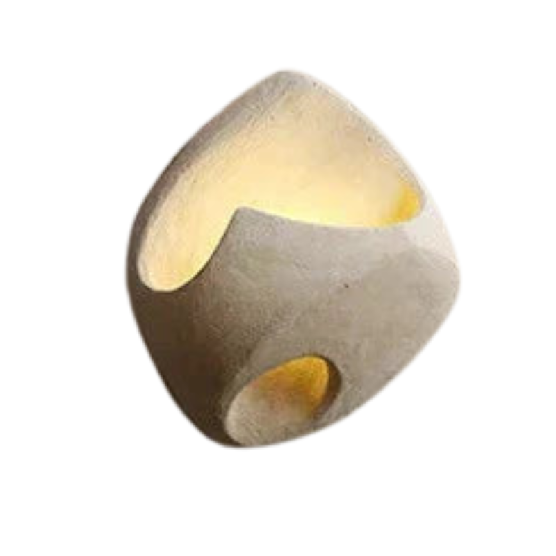 ZenGlow – Wabi-Sabi Cement Wall Sconce with Soft LED Light for Tranquil Interiors