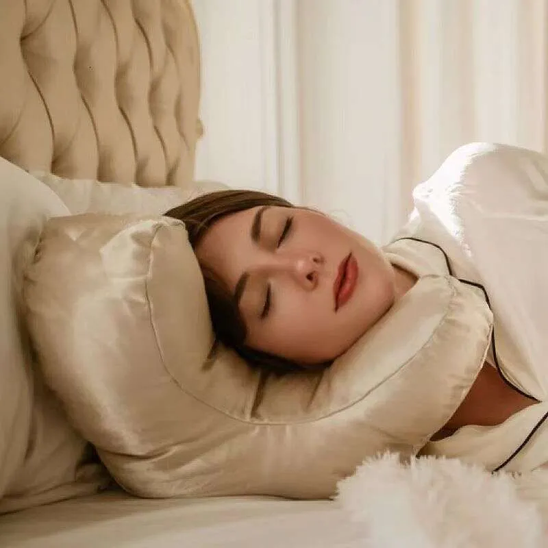Beauty Sleep Pillow Set – Includes Contoured Face Pillow and Smooth Satin Pillowcase