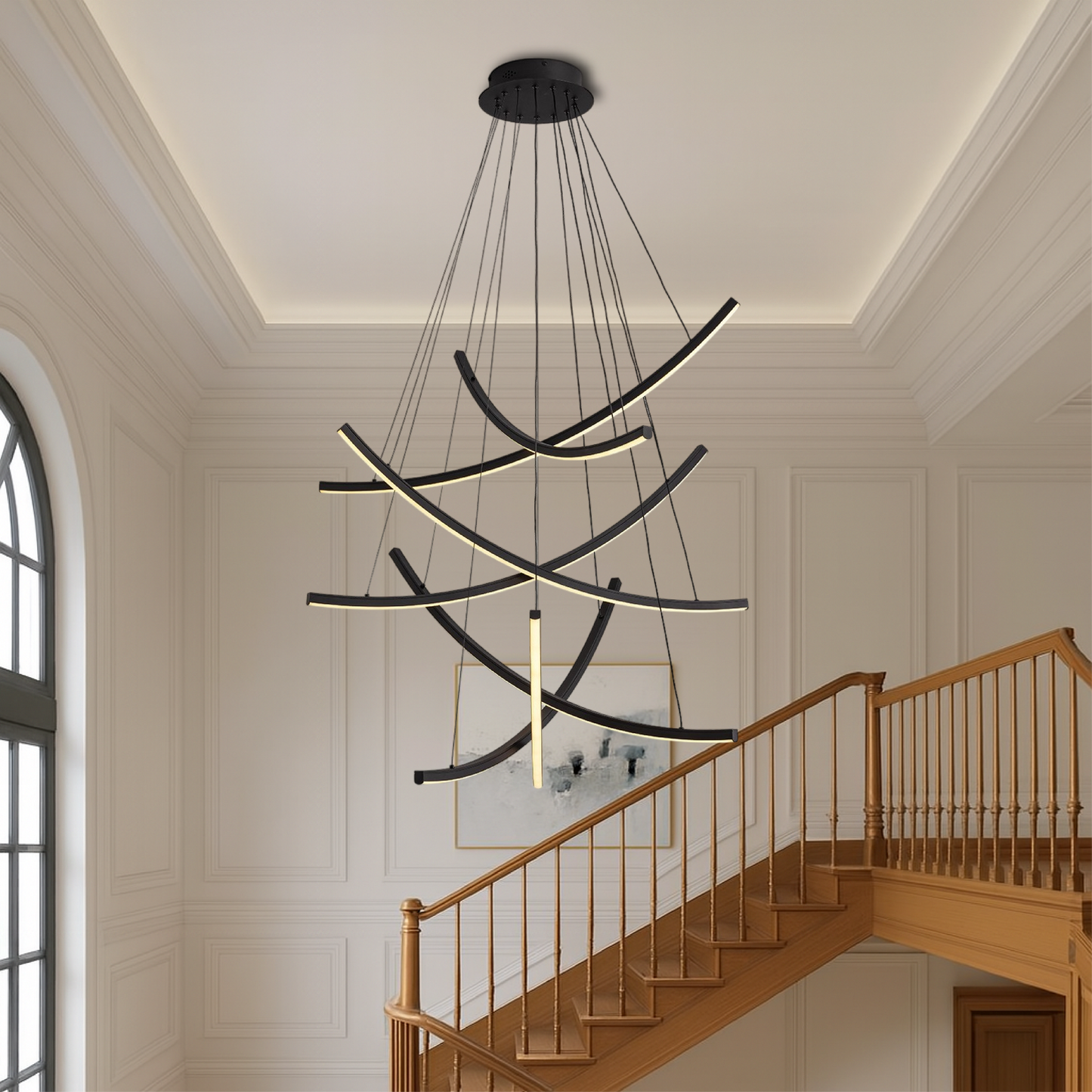 Fonden | Rella Scandinavian Staircase Chandelier for Aesthetic Minimalist