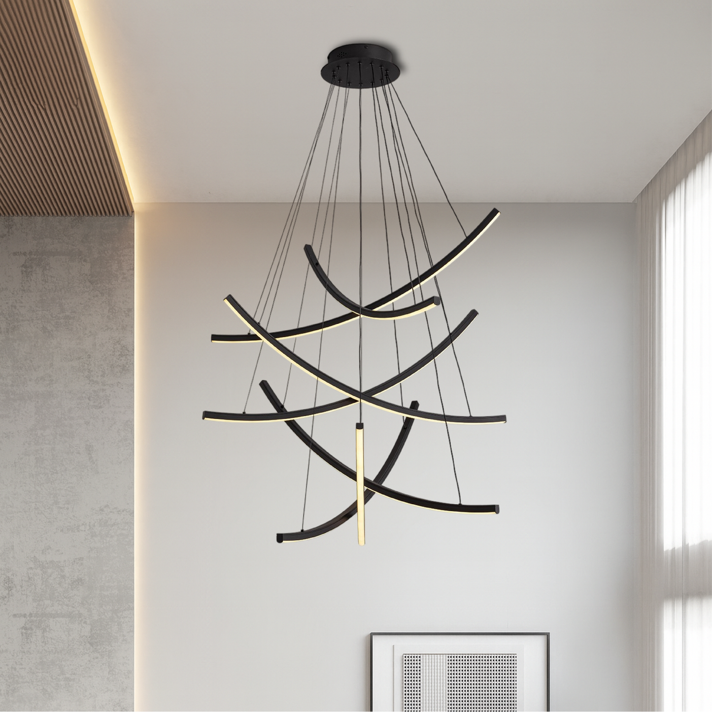Fonden | Rella Scandinavian Staircase Chandelier for Aesthetic Minimalist
