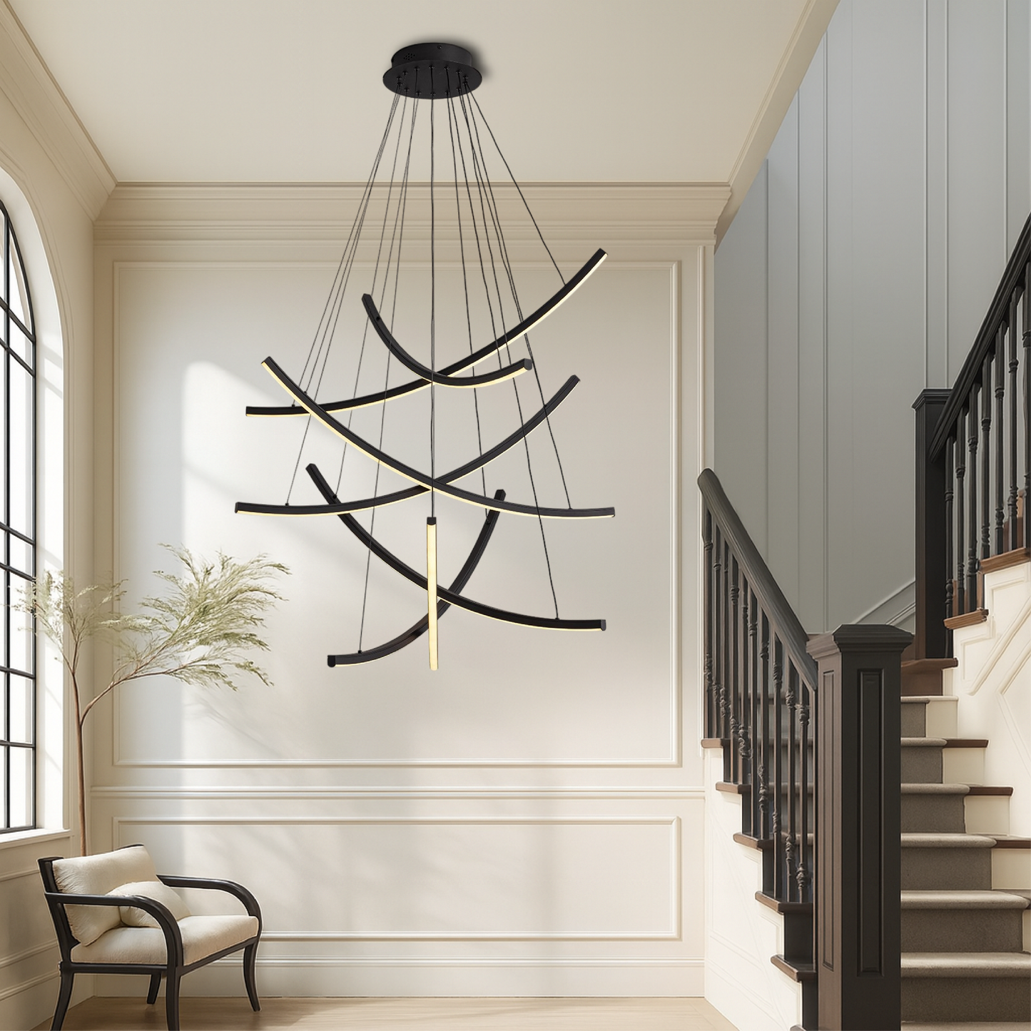 Fonden | Rella Scandinavian Staircase Chandelier for Aesthetic Minimalist