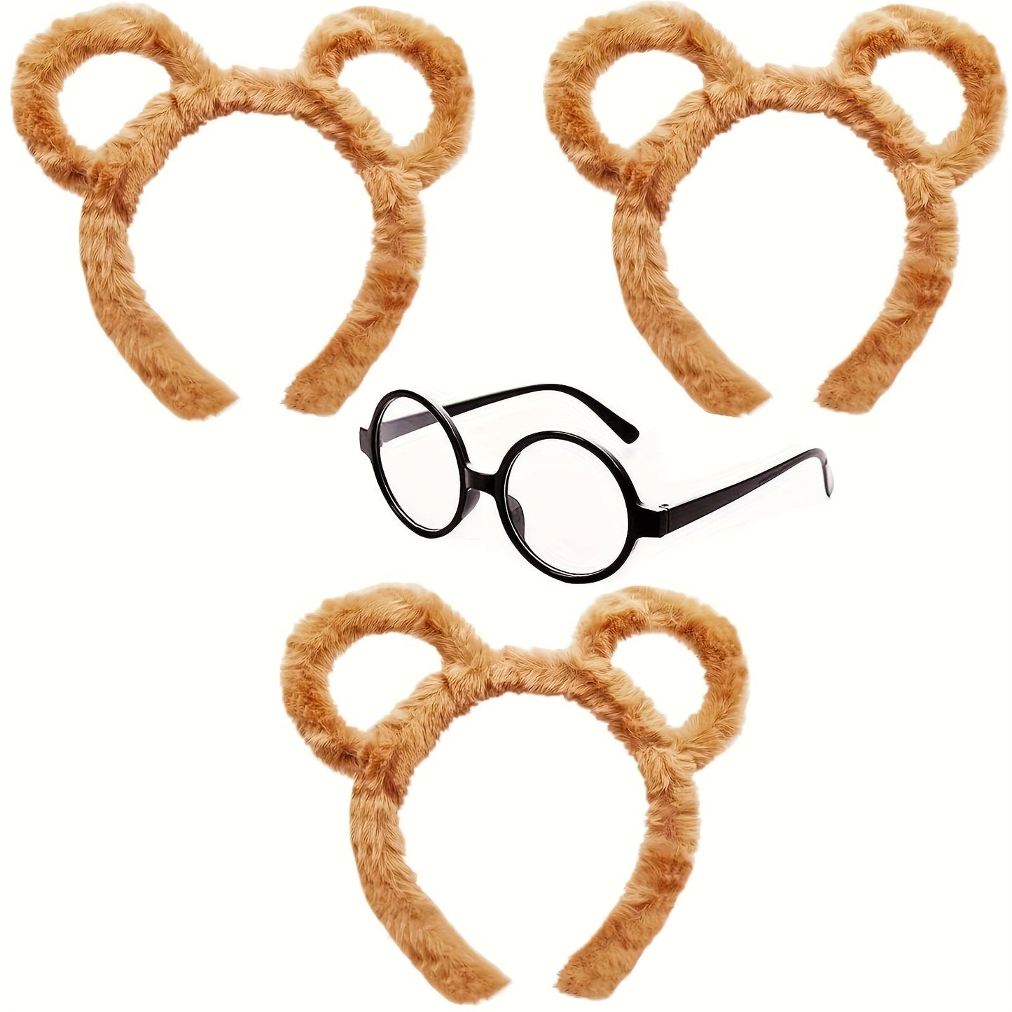 Halloween Chipmunk Accessories Set | Fuzzy Headband and Glasses Costume Kit