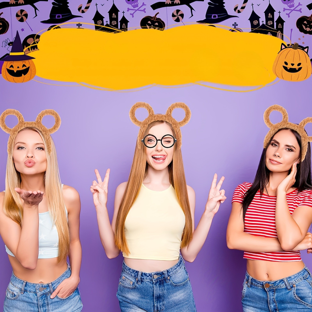 Halloween Chipmunk Accessories Set | Fuzzy Headband and Glasses Costume Kit