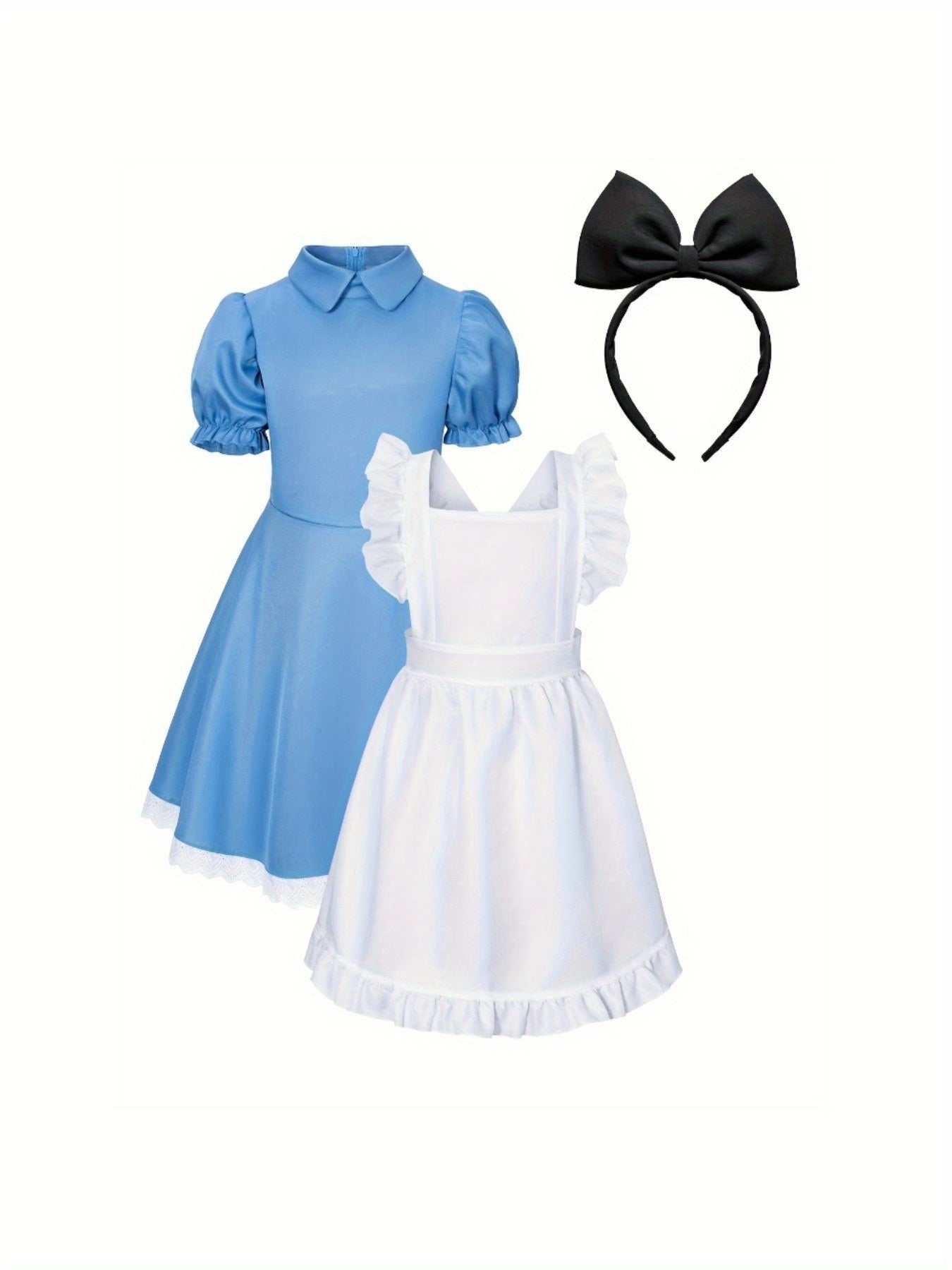 Girls’ Puff Sleeve Mini Dress | Classic Halloween Costume Set