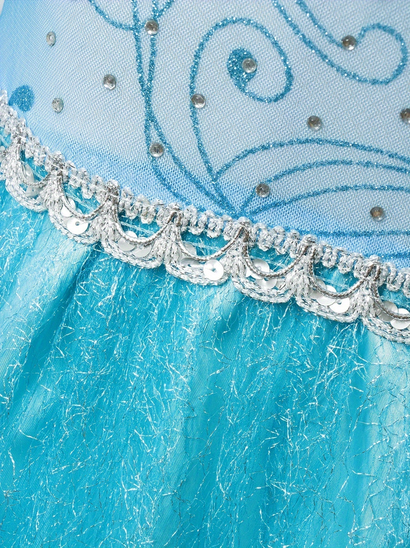 Girls’ Halloween Princess Dress | Glitter Long Sleeve Maxi Costume