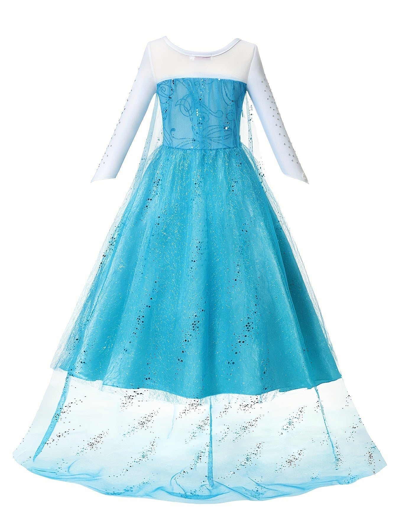Girls’ Halloween Princess Dress | Glitter Long Sleeve Maxi Costume