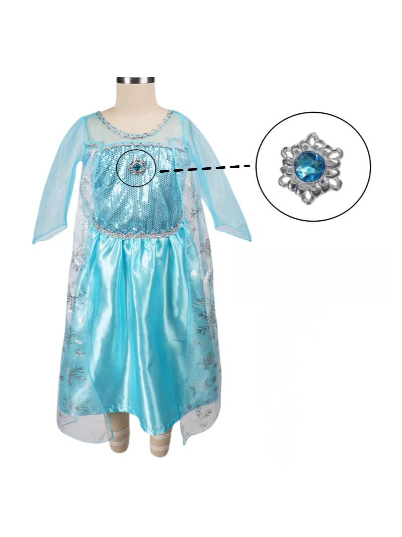 Girls Princess Costume Dress – Long Sleeve Maxi Style for Halloween