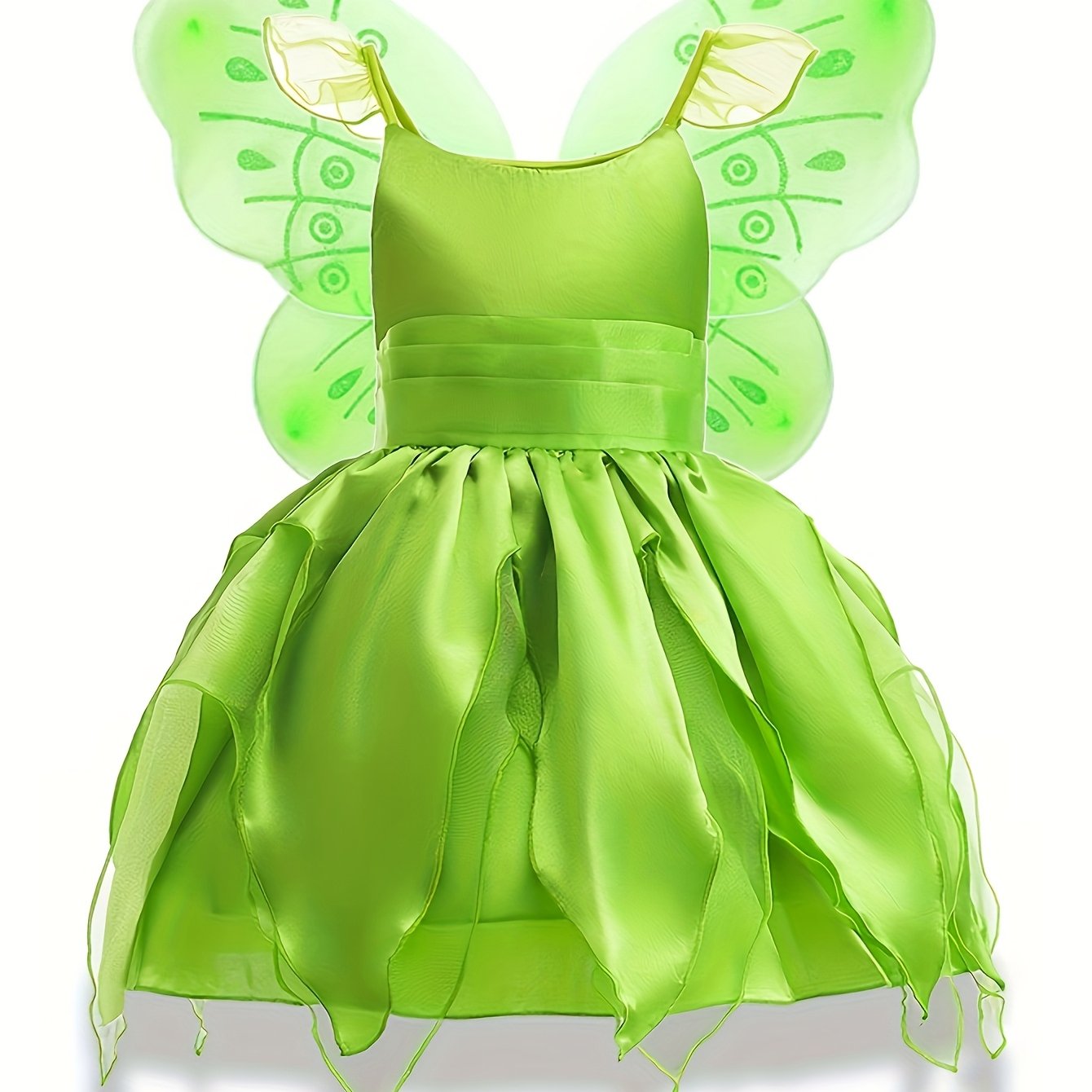 Girls’ Sleeveless Fairy Dress | Magical Halloween Costume with Wings