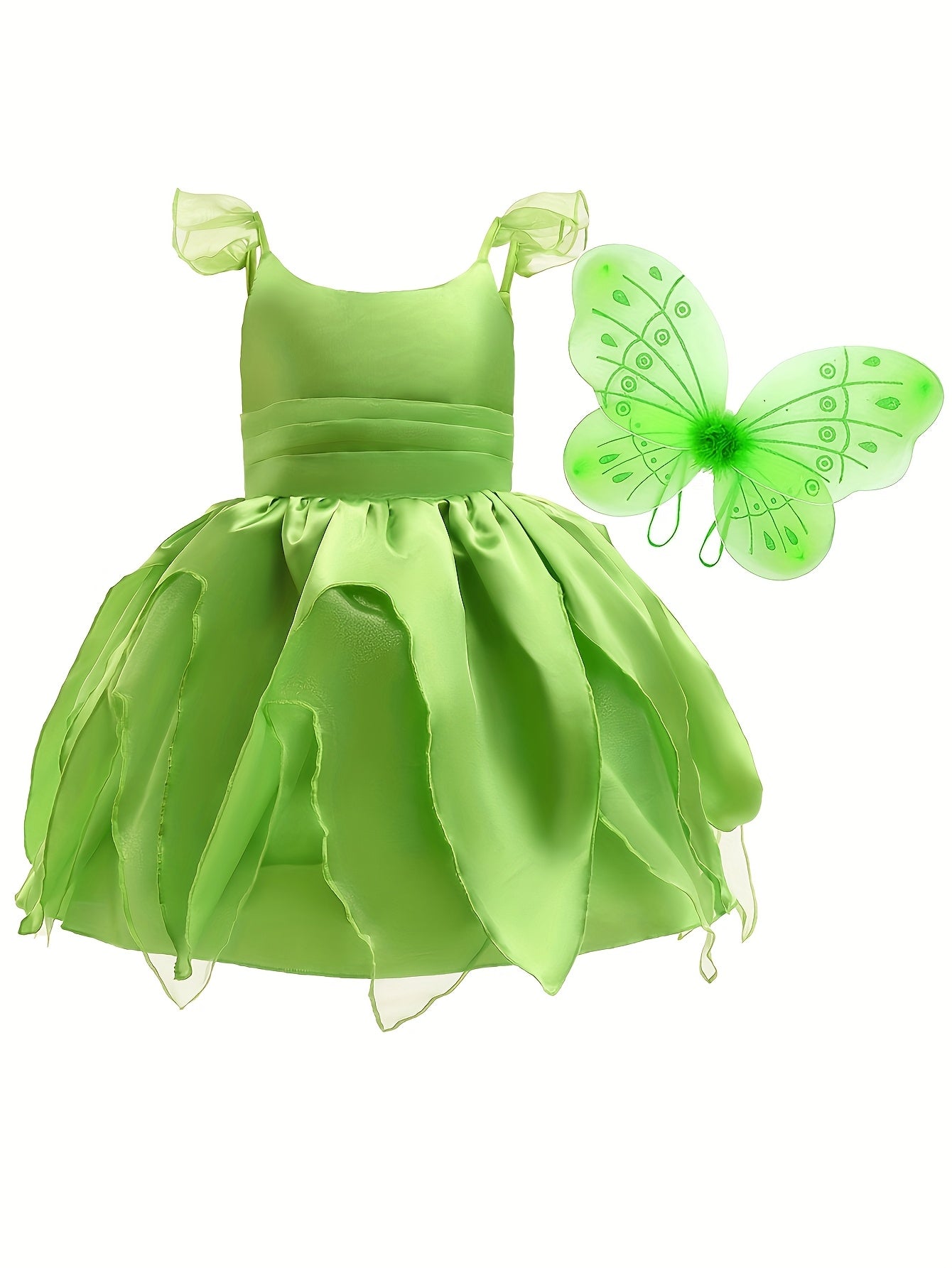Girls’ Sleeveless Fairy Dress | Magical Halloween Costume with Wings