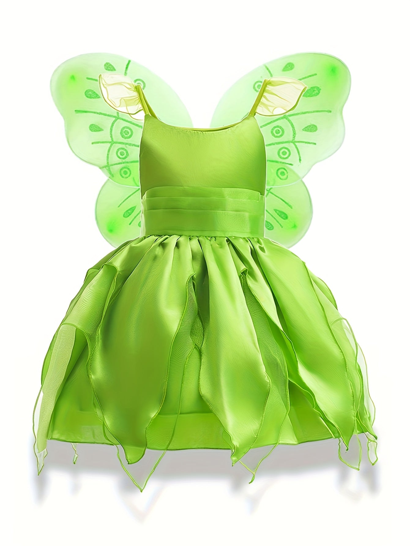 Girls’ Sleeveless Fairy Dress | Magical Halloween Costume with Wings