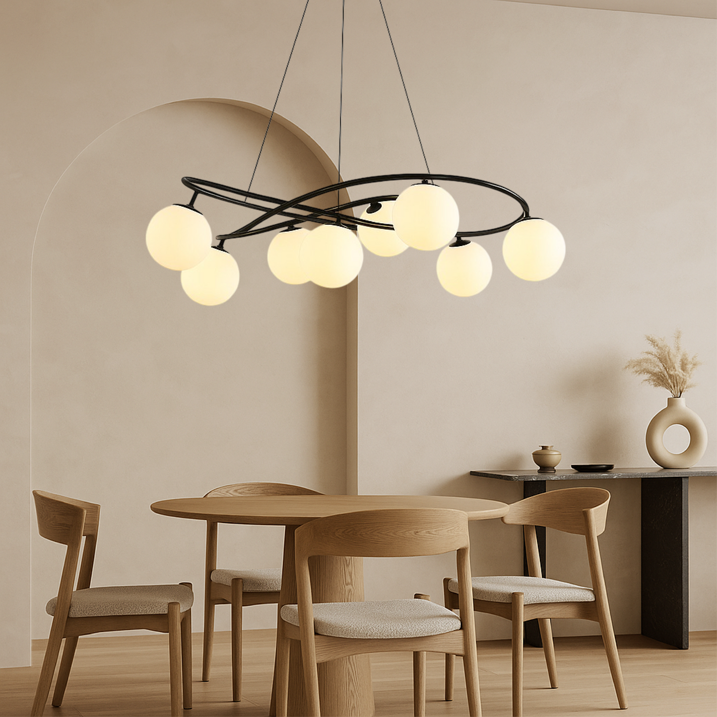 Gilvyn | Retro Black Chandelier in Modern Scandinavian Style