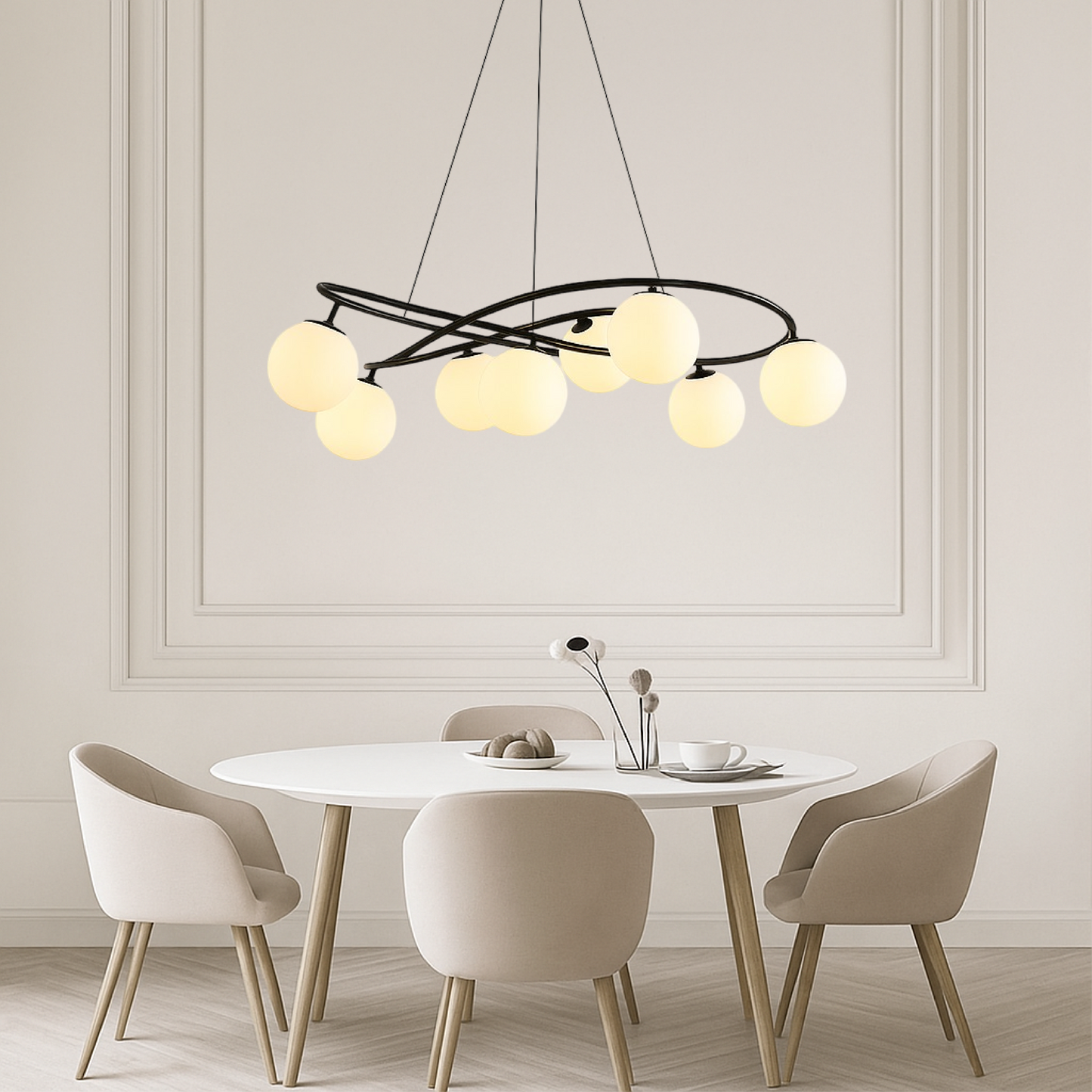 Gilvyn | Retro Black Chandelier in Modern Scandinavian Style