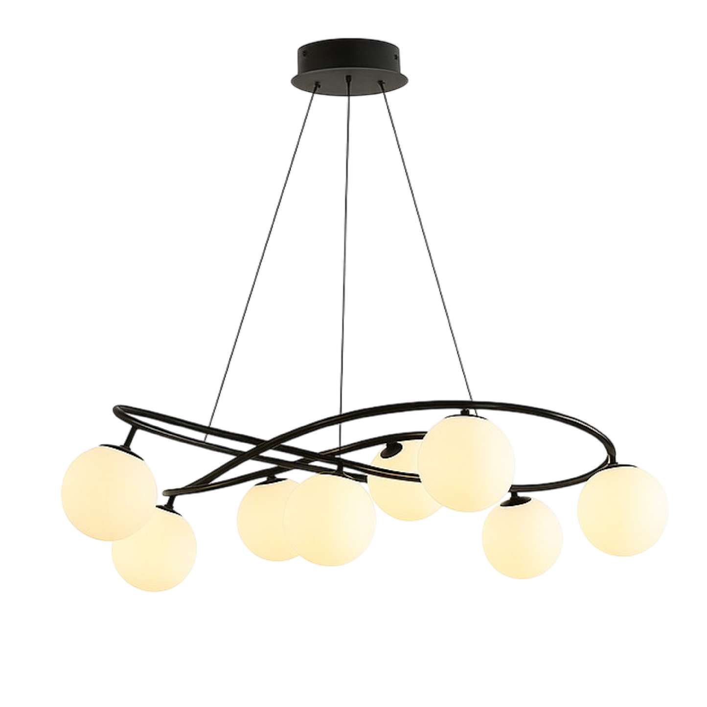 Gilvyn | Retro Black Chandelier in Modern Scandinavian Style