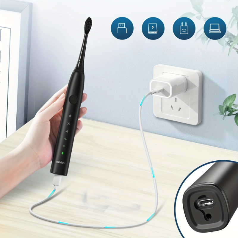 BrightVibe – Advanced Sonic Toothbrush with Rechargeable Battery for Daily Oral Care