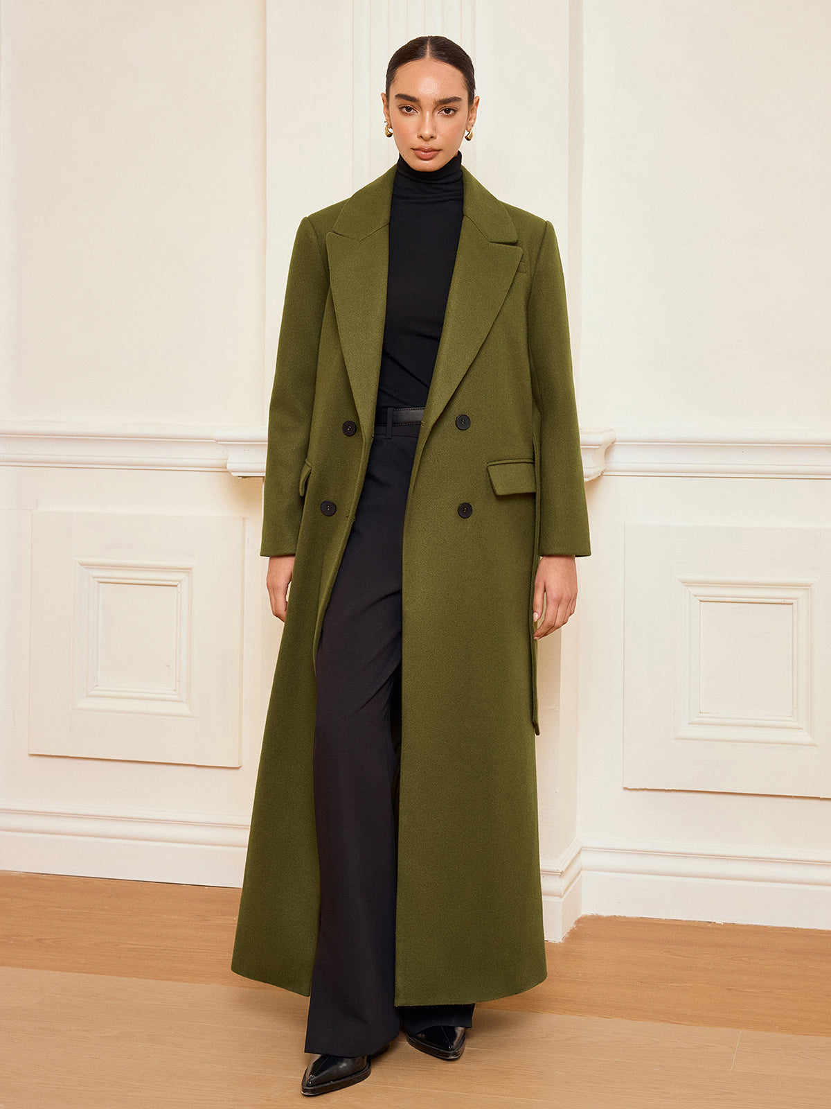 Guinevere | Long Double-Breasted Belted Coat