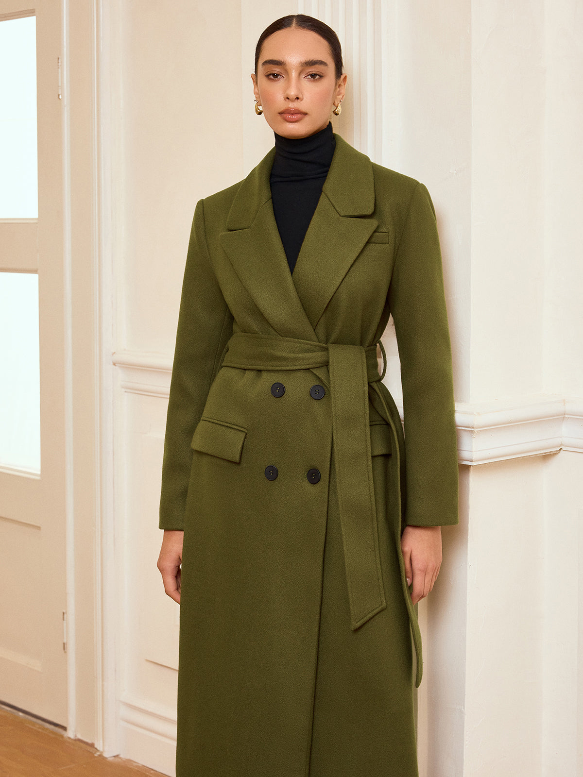 Guinevere | Long Double-Breasted Belted Coat