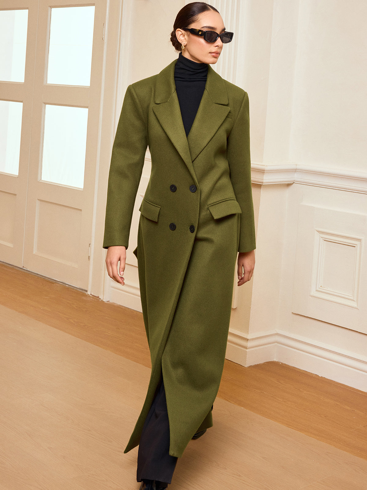 Guinevere | Long Double-Breasted Belted Coat