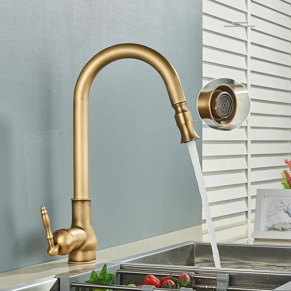 Vintage-Style Kitchen Faucet – Durable Brass Construction with Classic Look
