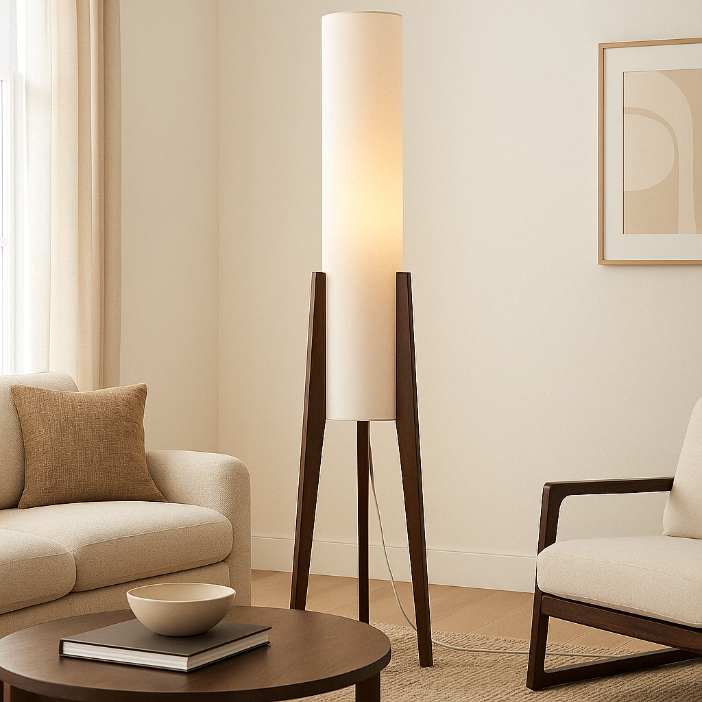 Halene | Solid Walnut Minimalist Floor Lamp