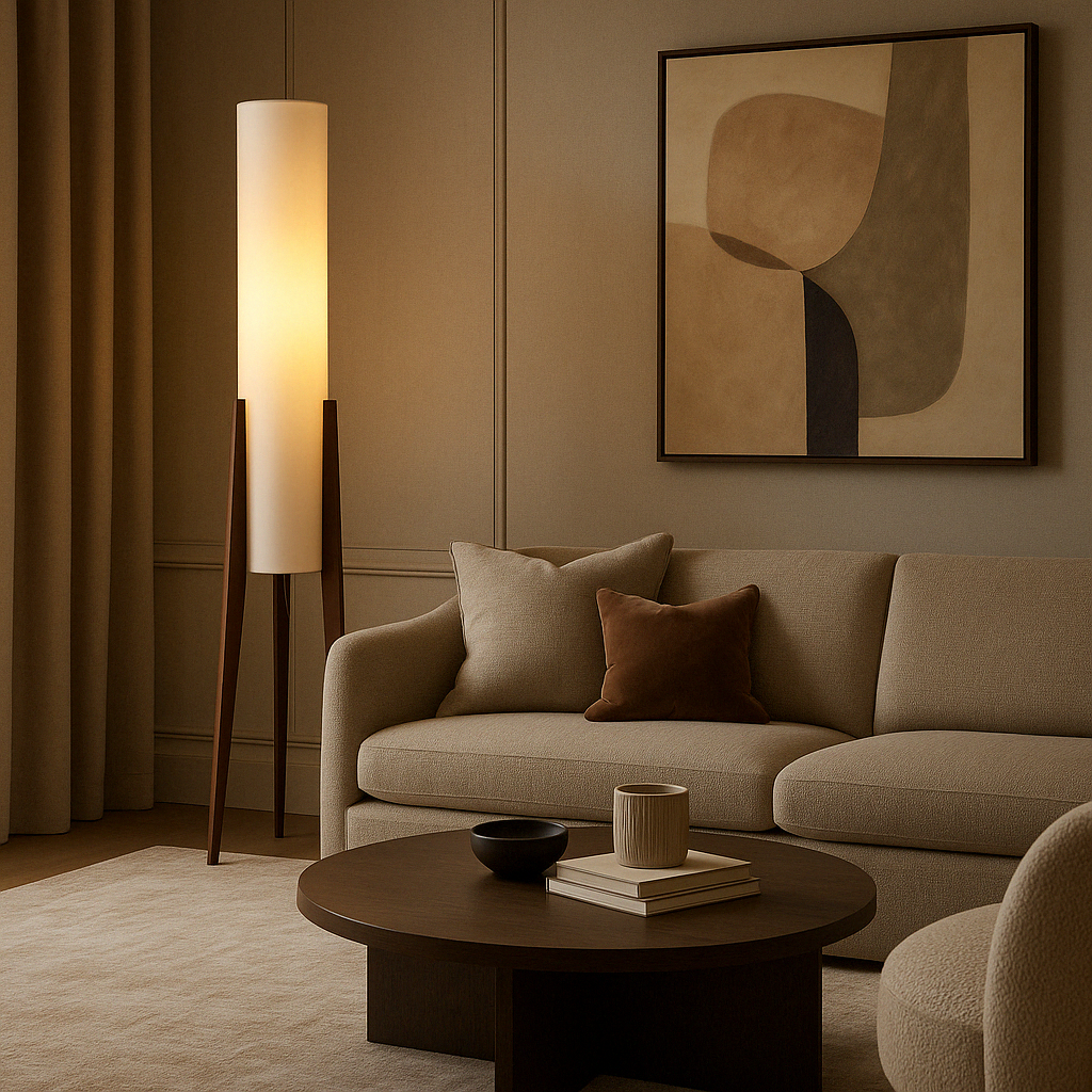 Halene | Solid Walnut Minimalist Floor Lamp