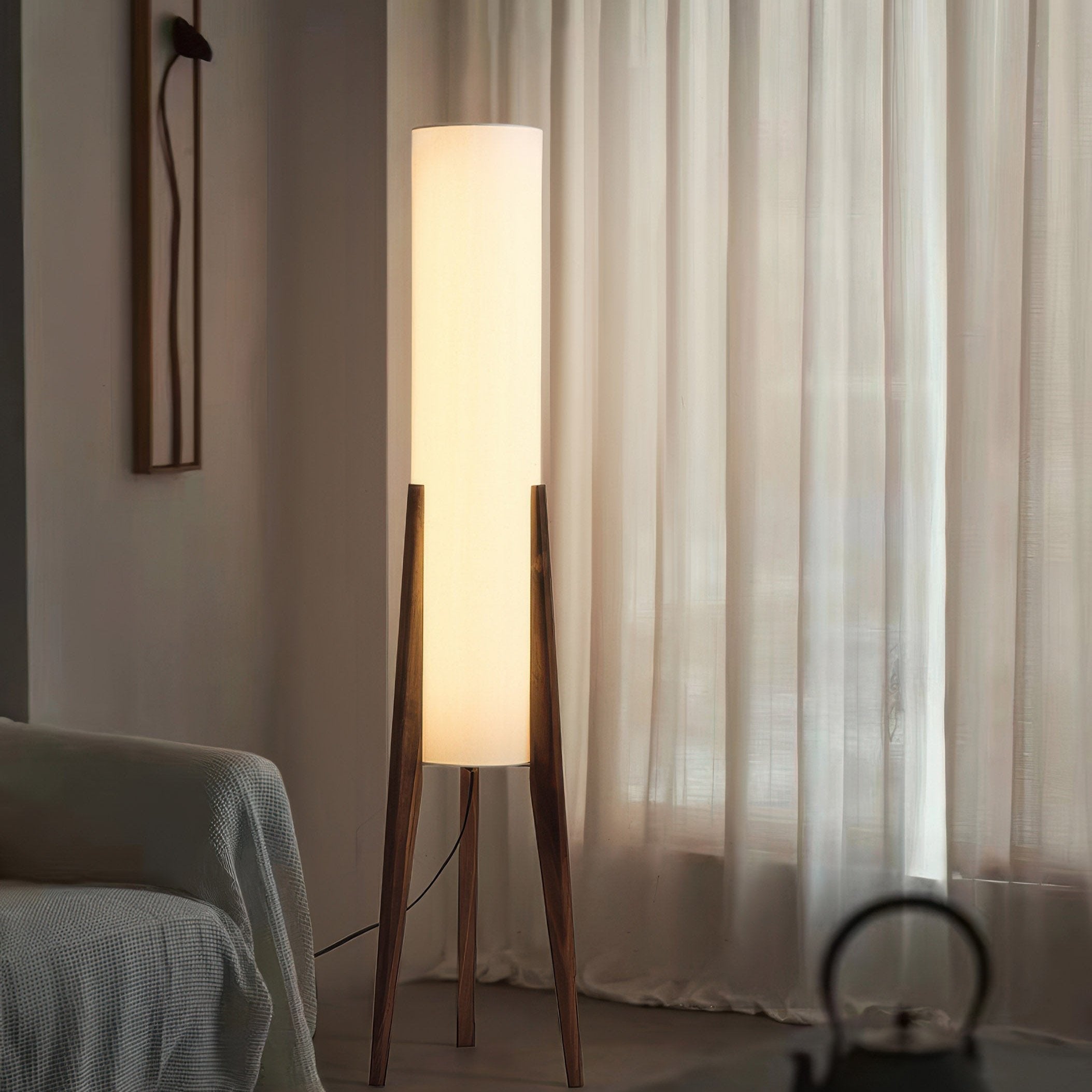 Halene | Solid Walnut Minimalist Floor Lamp