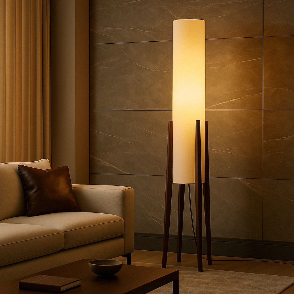 Halene | Solid Walnut Minimalist Floor Lamp
