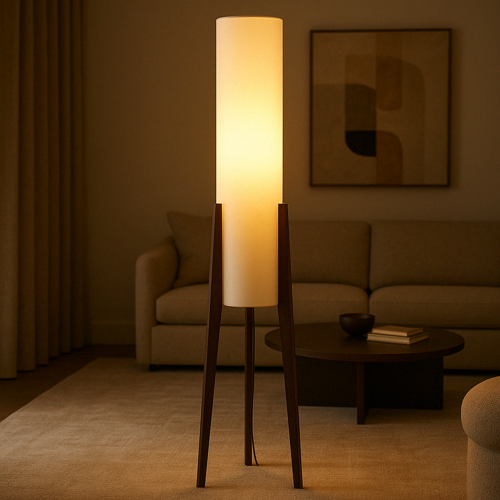 Halene | Solid Walnut Minimalist Floor Lamp