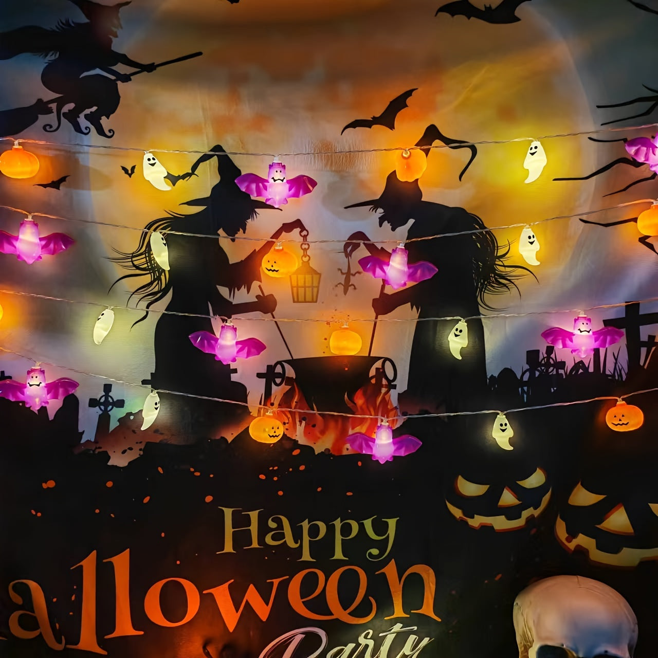 Halloween Pumpkin String Lights – Battery Operated Festive Glow