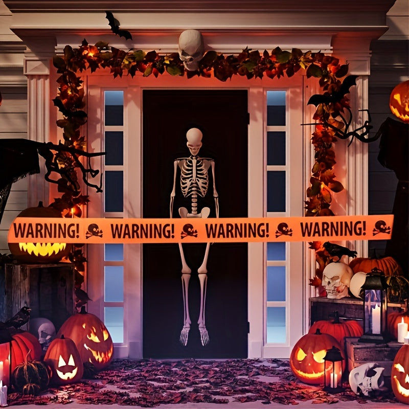 Plastic Skull Warning Tape – Halloween Party Wall and Door Decor