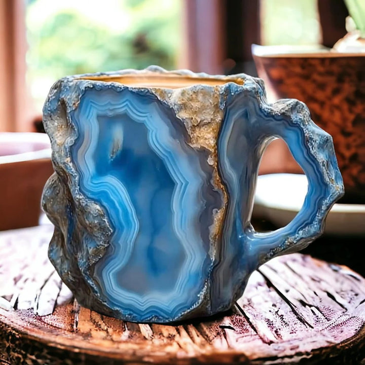 Handcrafted Mineral Crystal Mug – Insulated, Microwave Safe, 350-450 ml Capacity