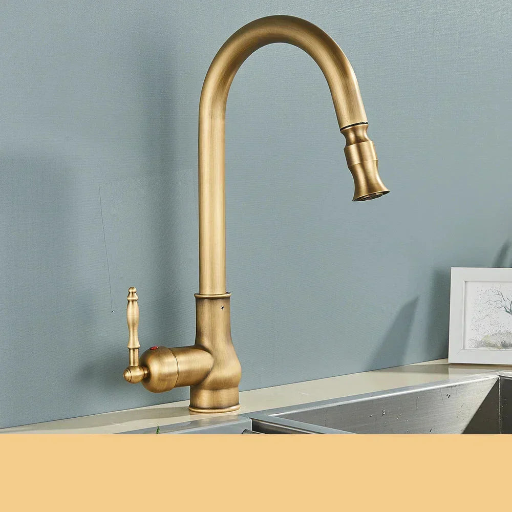 Vintage-Style Kitchen Faucet – Durable Brass Construction with Classic Look