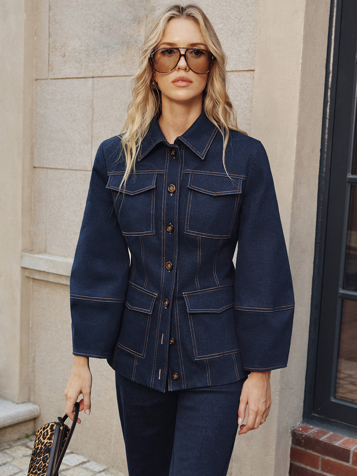 Heaven | Contemporary Contrast Stitching Denim Jacket