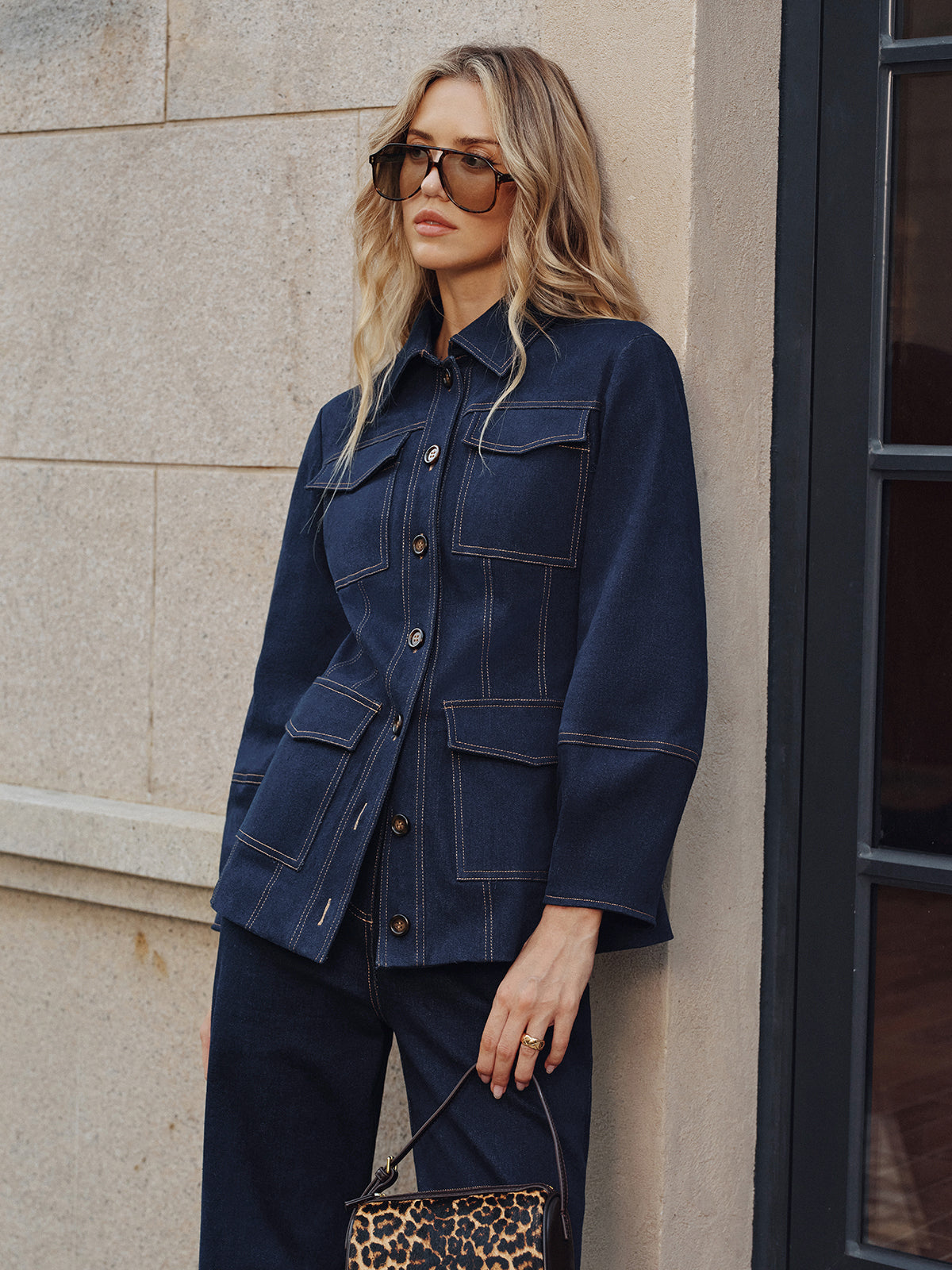 Heaven | Contemporary Contrast Stitching Denim Jacket
