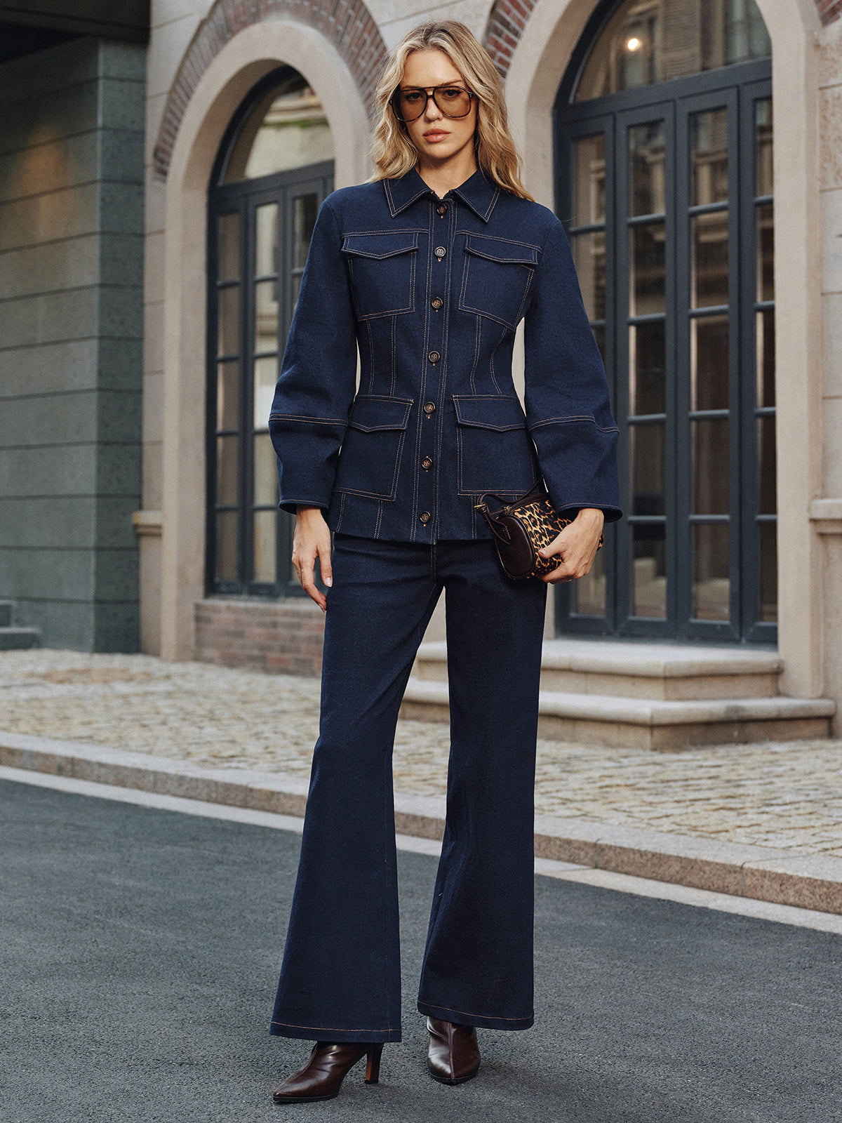 Heaven | Contemporary Contrast Stitching Denim Jacket