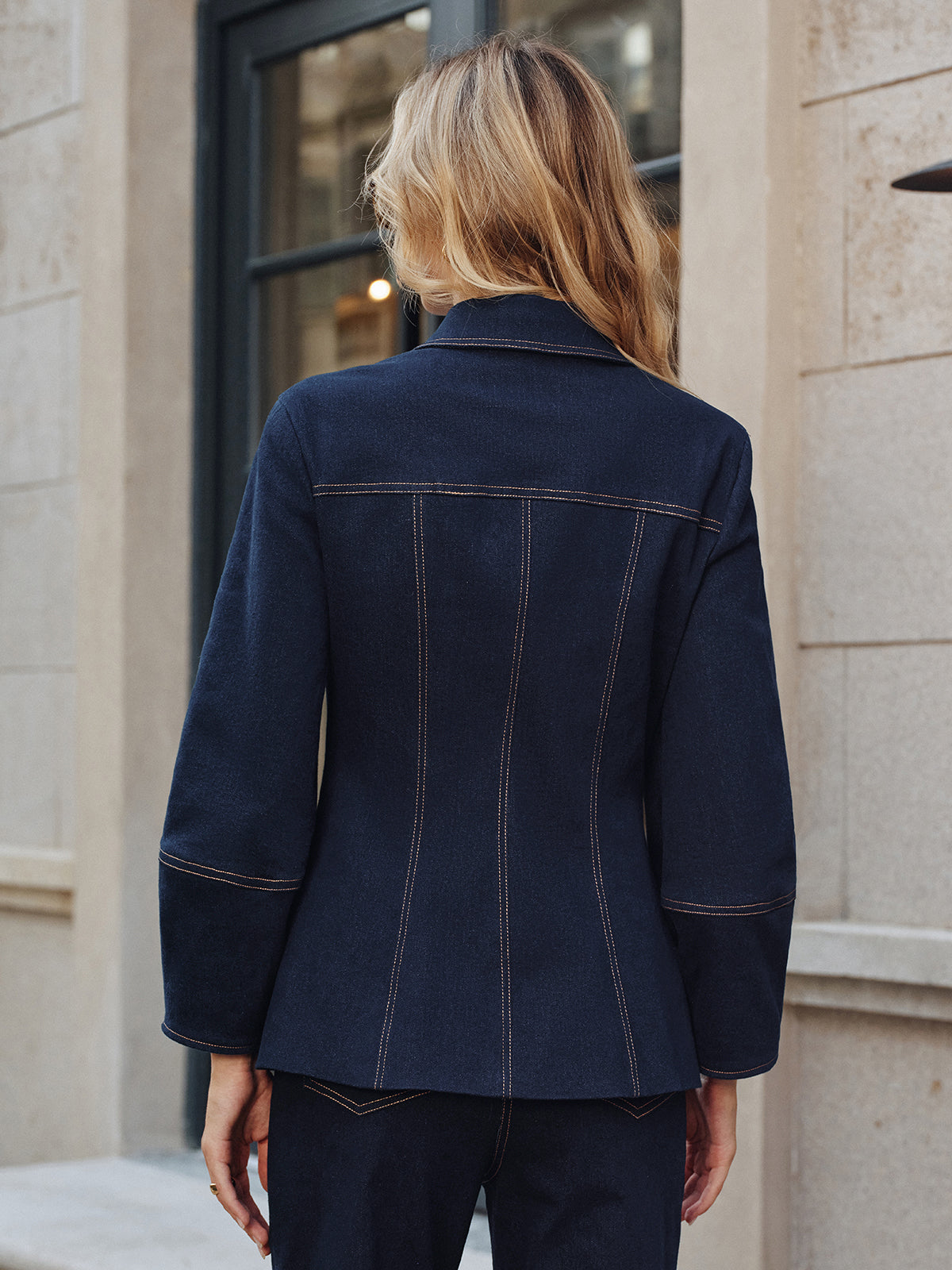 Heaven | Contemporary Contrast Stitching Denim Jacket