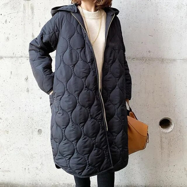 Celeste | Elegant Long Puffer Coat - Lightweight Warmth in a Sleek Modern Look