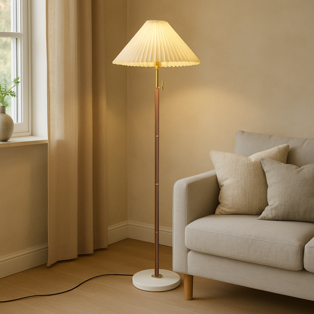 Helorae | Classic Wooden Vintage Floor Lamp