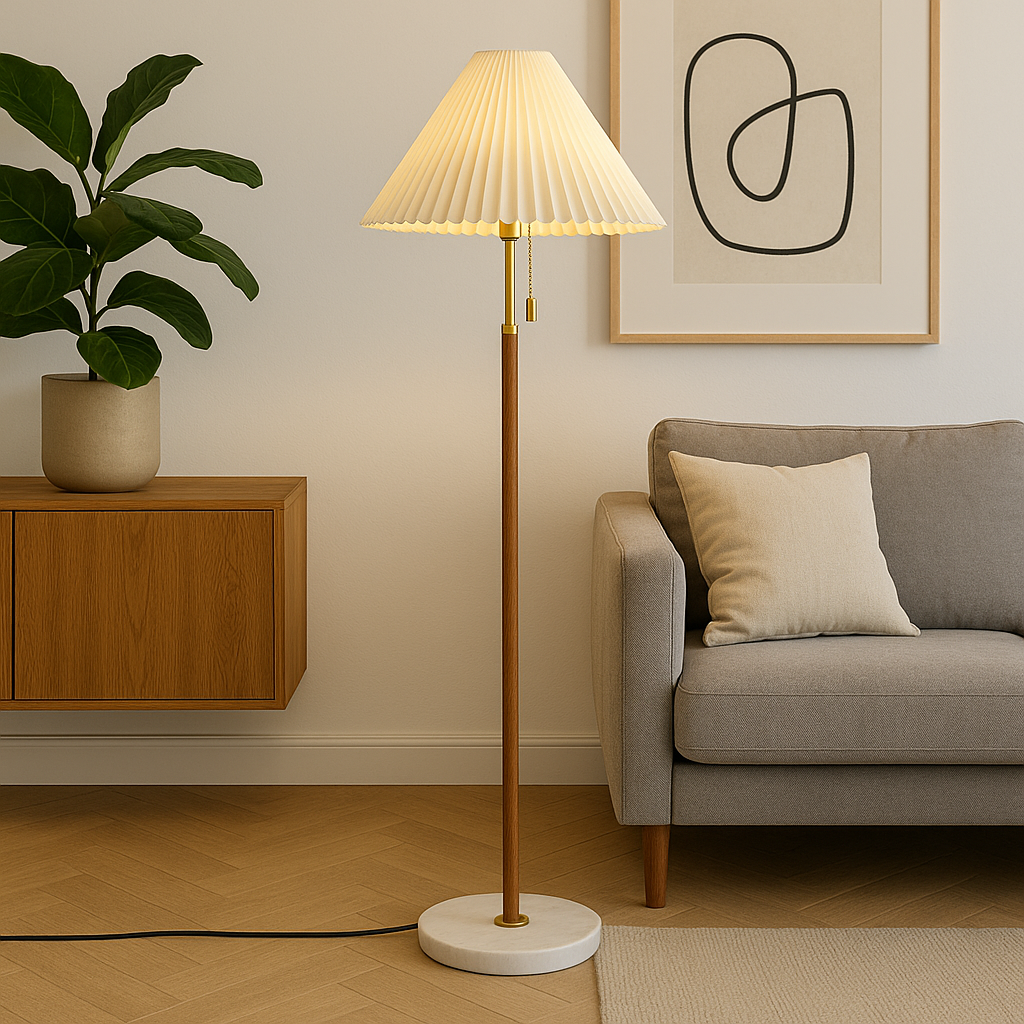 Helorae | Classic Wooden Vintage Floor Lamp