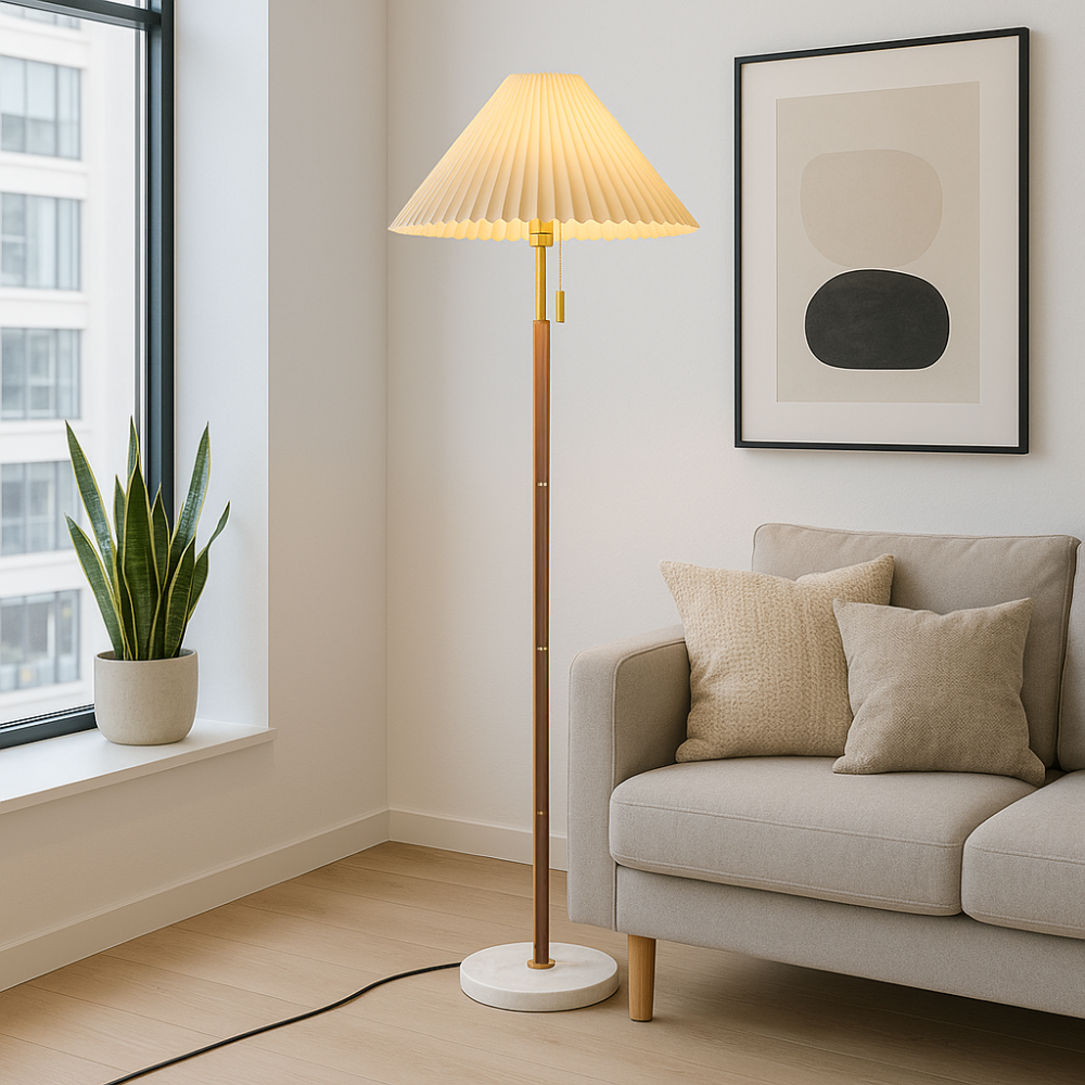 Helorae | Classic Wooden Vintage Floor Lamp
