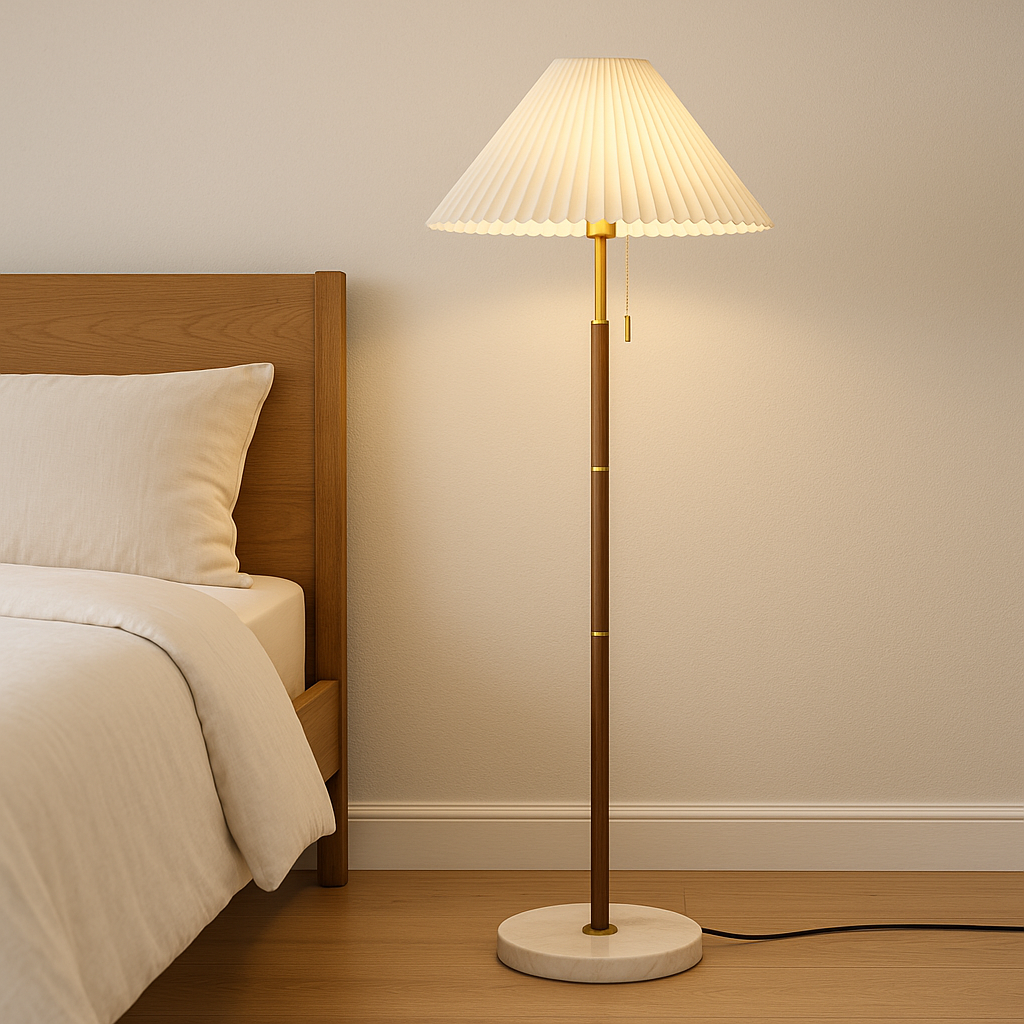 Helorae | Classic Wooden Vintage Floor Lamp