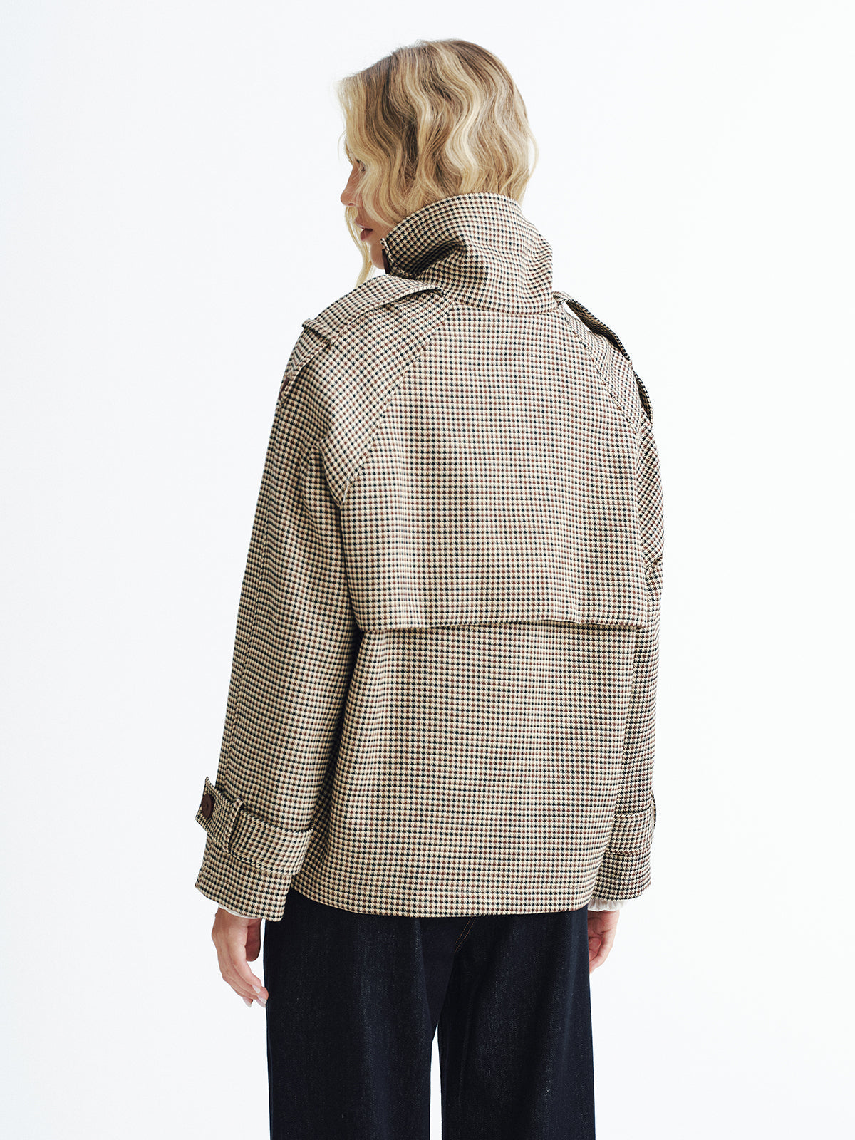 Henley | Cropped Vintage Plaid Trench Coat