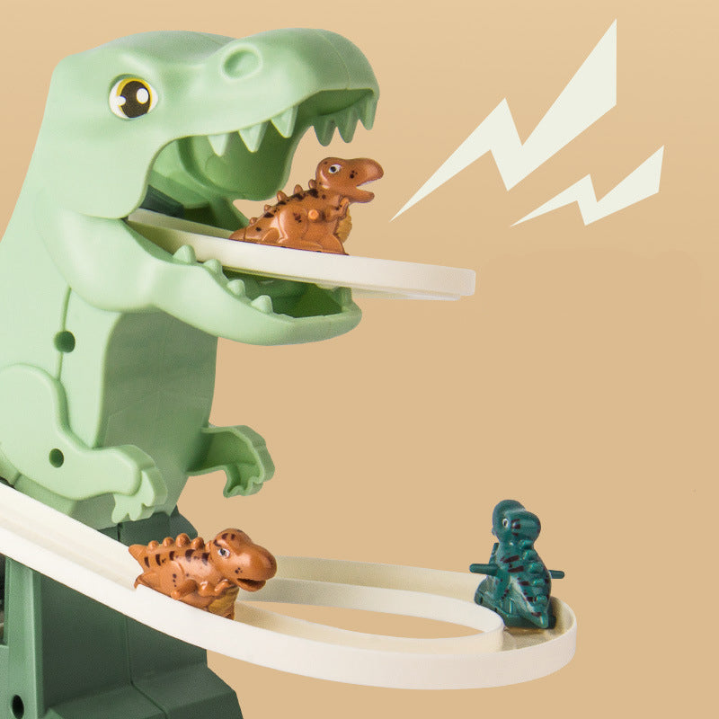 Dinosaur Race Track Playset – Interactive Track with LED Lighting and Automatic Climbing Cars for Children