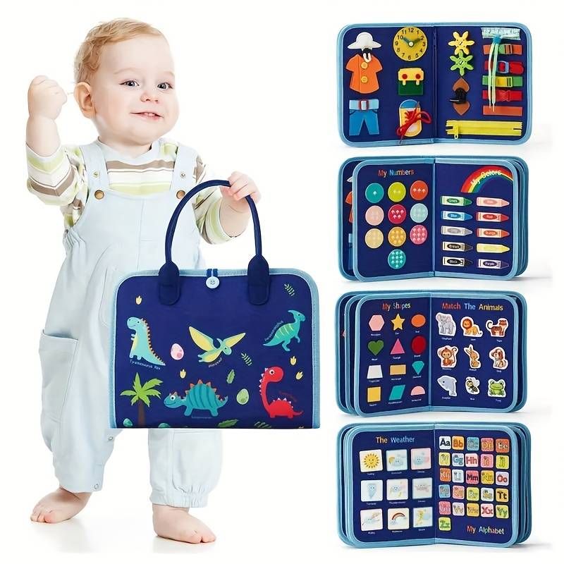 Montessori Busy Book for Toddlers Ages 2-5 – Interactive Educational Quiet Book with Zippers, Buttons, Laces, and Fine Motor Skill Activities