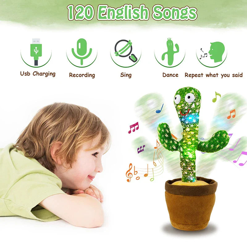 Interactive Talking Cactus Plush Toy for Kids – Dancing Soft Plush Toy for Home Decor and Gifts