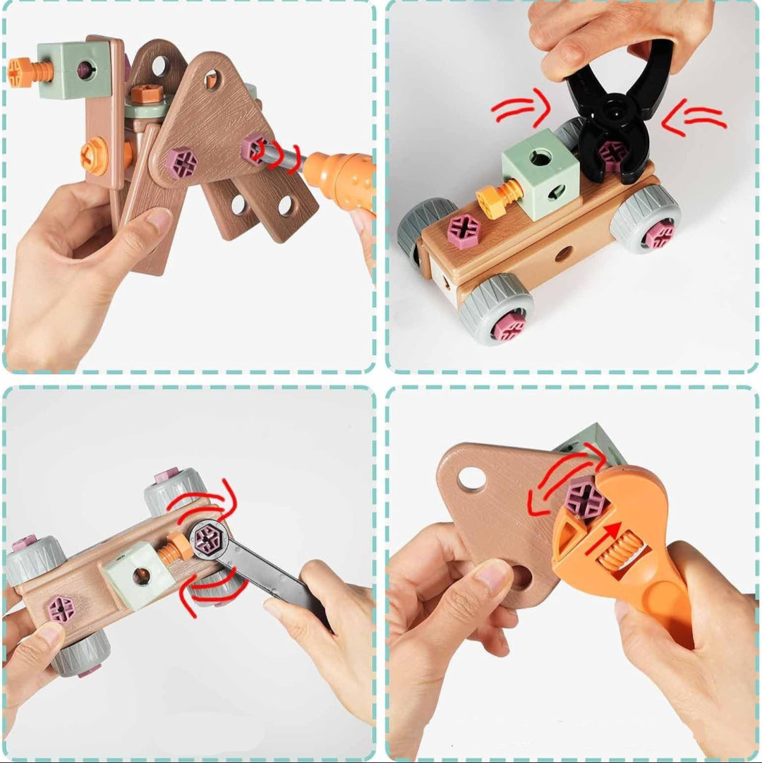 Educational Kids Construction Tool Kit – Safe Play Toolbox with Hammer, Screwdriver, and More for Ages 3+