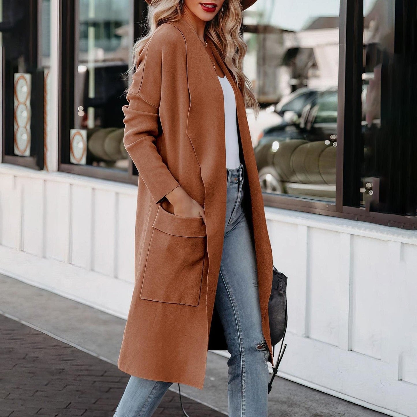 Kylie | Elegant Knitted Winter Suede Coat for Women