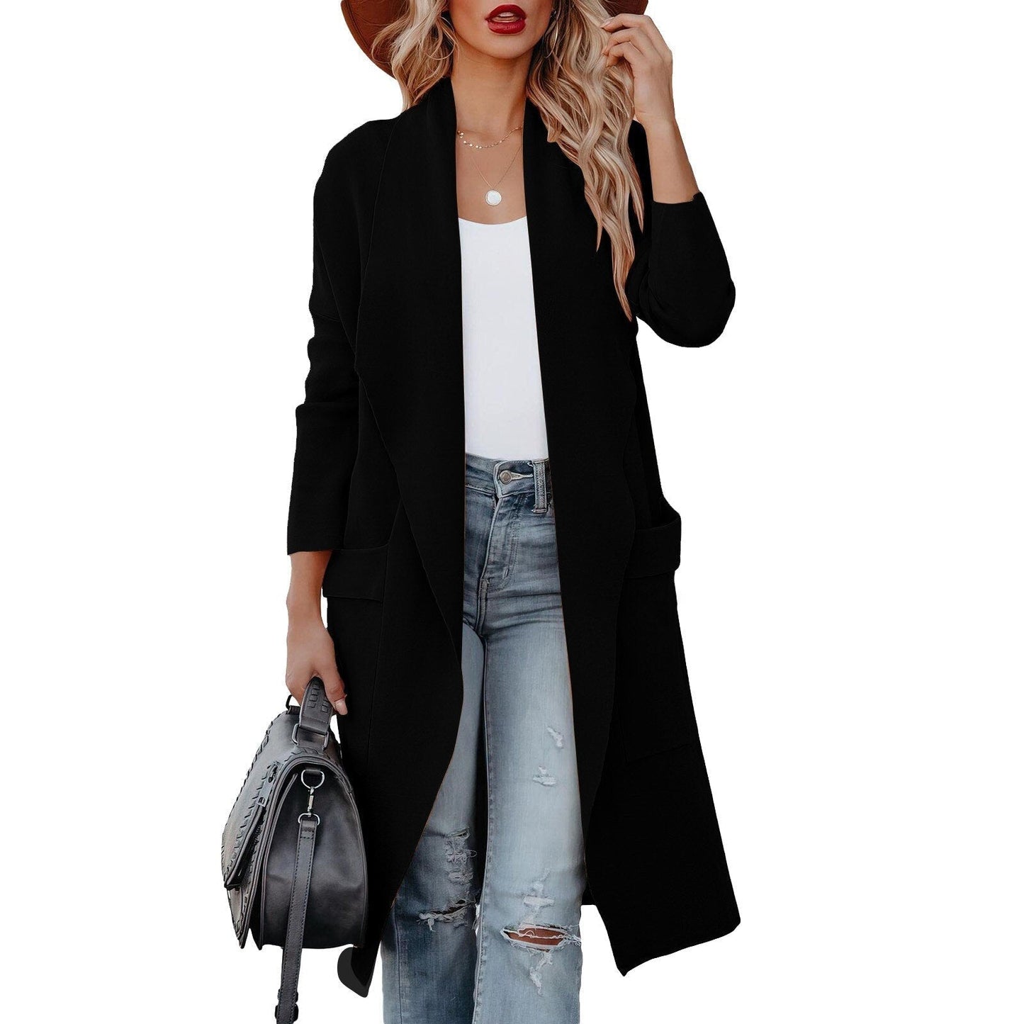Kylie | Elegant Knitted Winter Suede Coat for Women