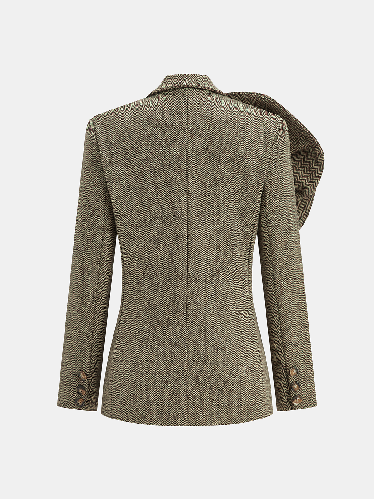 Leona | Artistic Large 3D Flower Single Button Tweed Blazer