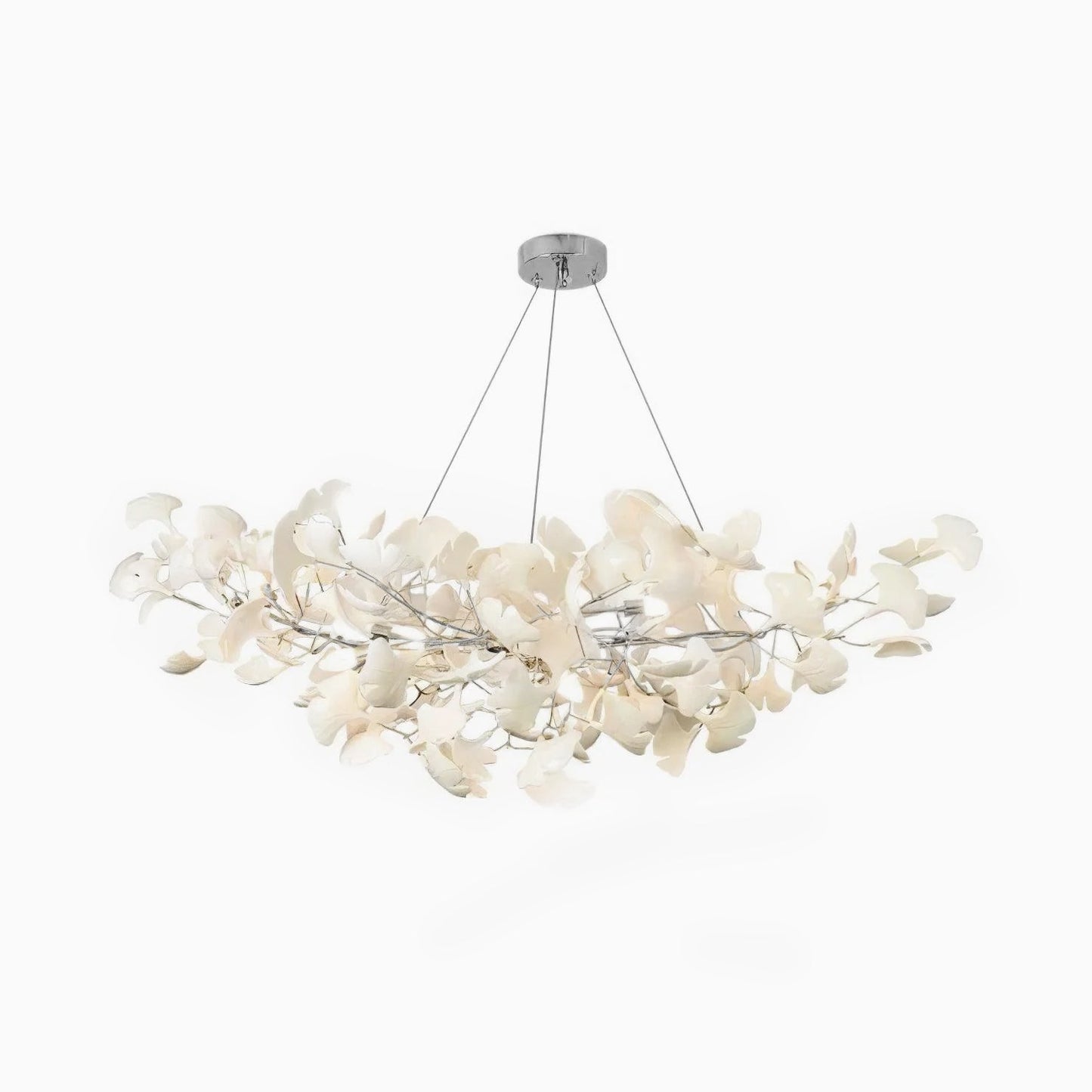 Lixora | Ginkgo Leaf Chandelier with Contemporary Glass Design