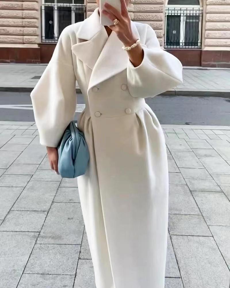 Ophelia | Elegant Women's Wool Coat – Winter Classic with Wide Lapel Design